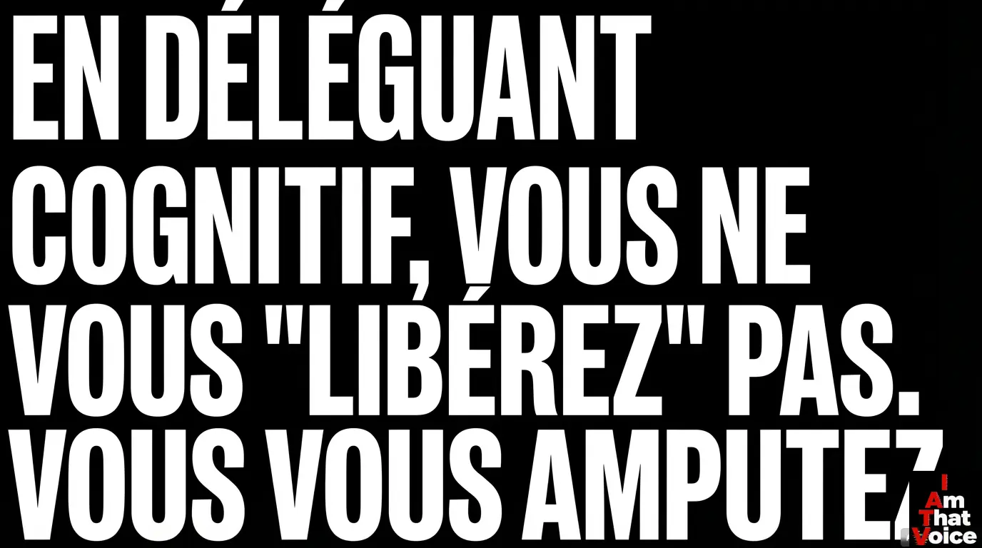 En déléguant l’effort cognitif, vous ne vous libérez pas. Vous vous amputez.