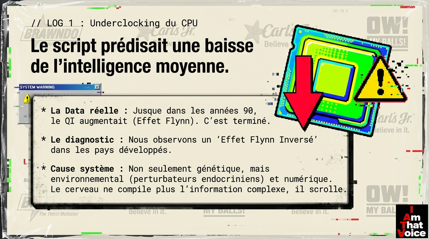Le script prédisait une baisse de l’intelligence moyenne