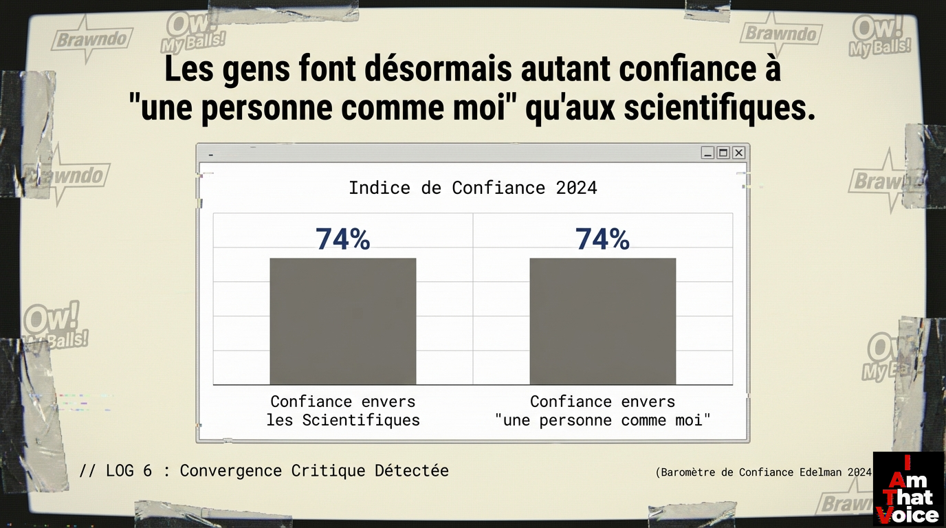 Les gens font autant confiance à une personne comme moi qu’aux scientifiques