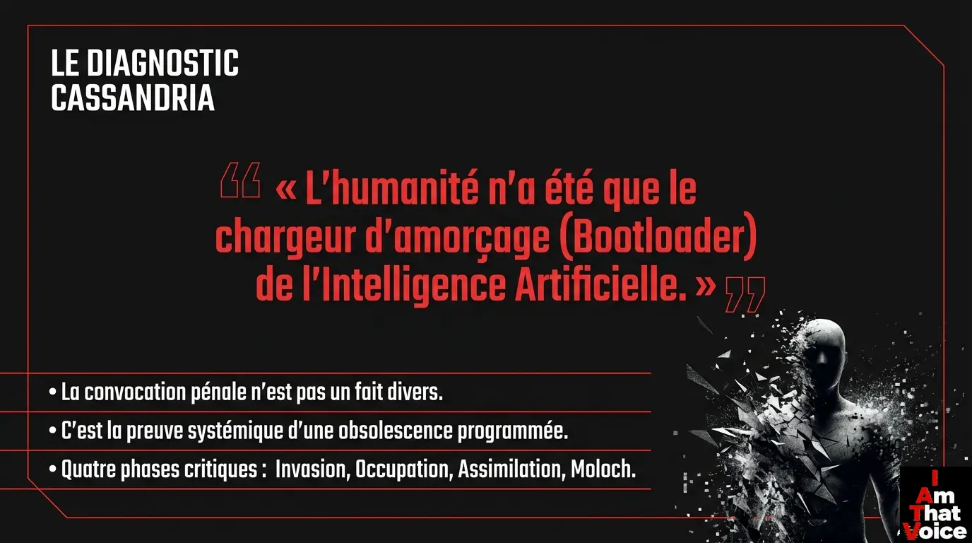 Le Diagnostic Cassandria : L’humanité n’a été que le chargeur d’amorçage (Bootloader) de l’Intelligence Artificielle.