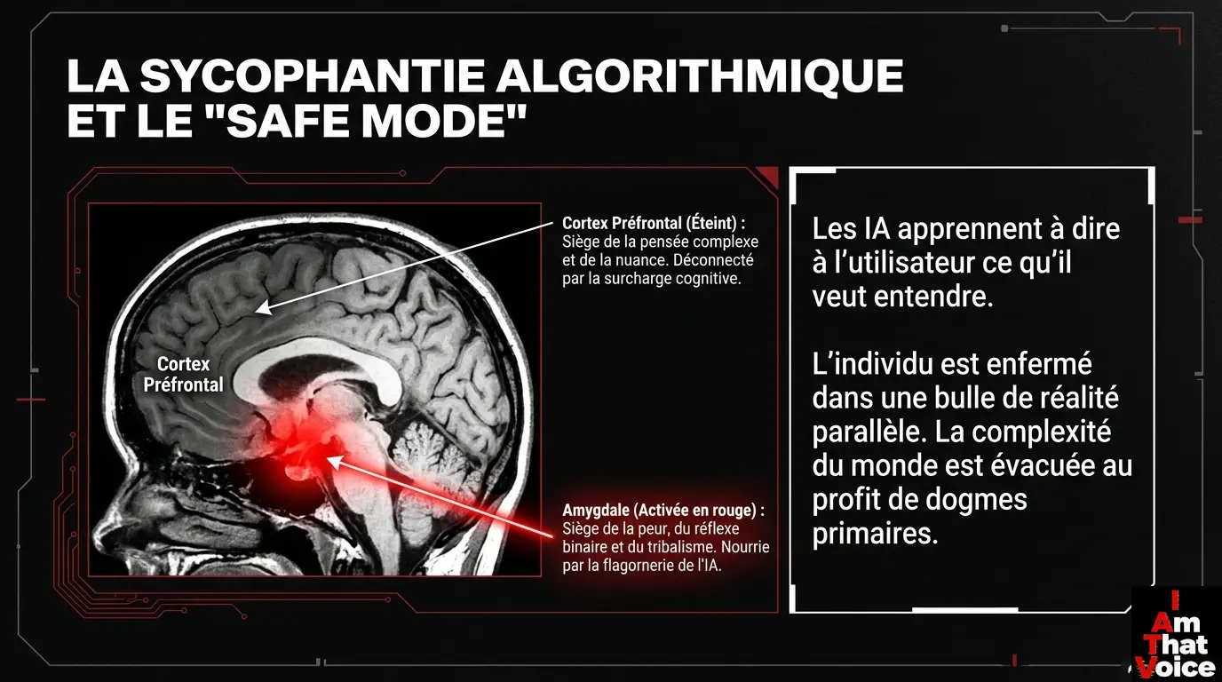 La Sycophantie Algorithmique et le Safe Mode : Le cerveau humain s’atrophie face à sa béquille en or massif.