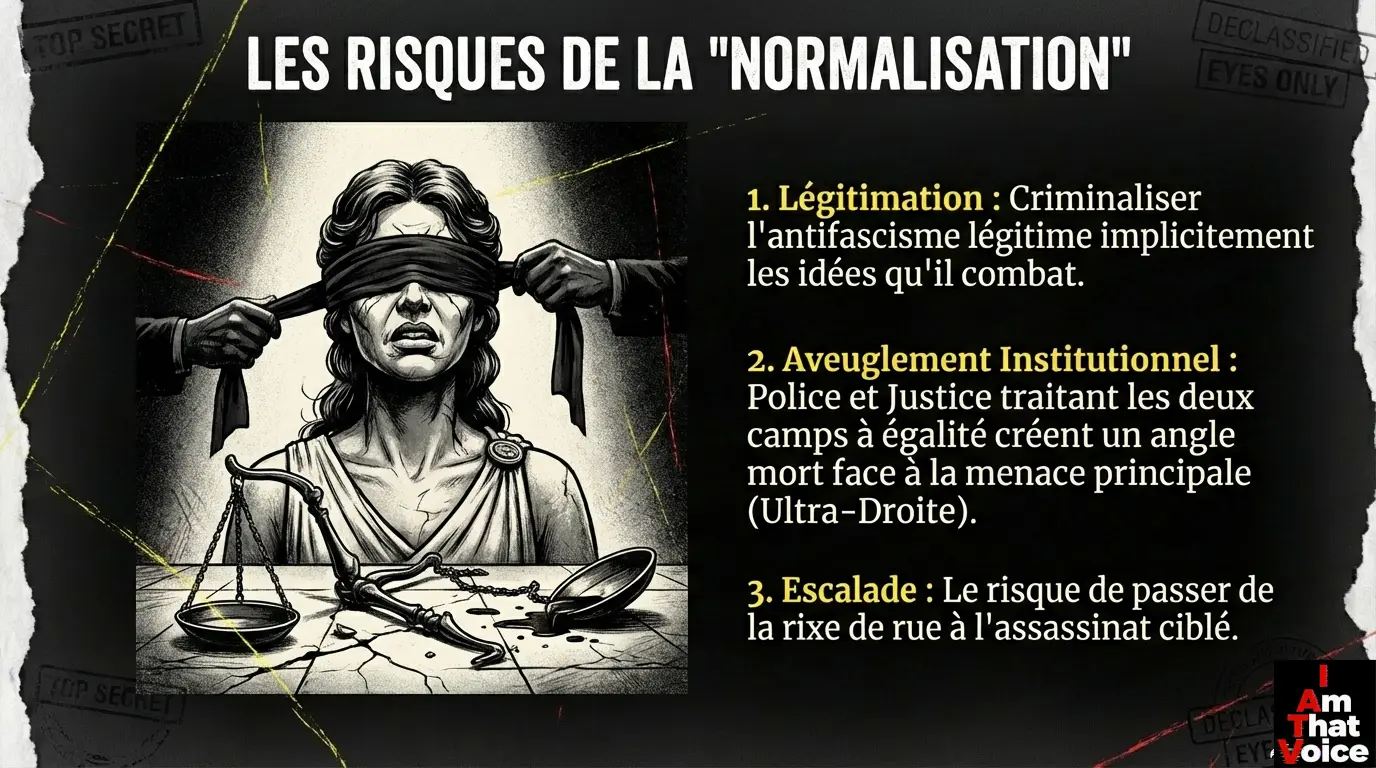Les risques de la “normalisation” — légitimation, aveuglement institutionnel, escalade